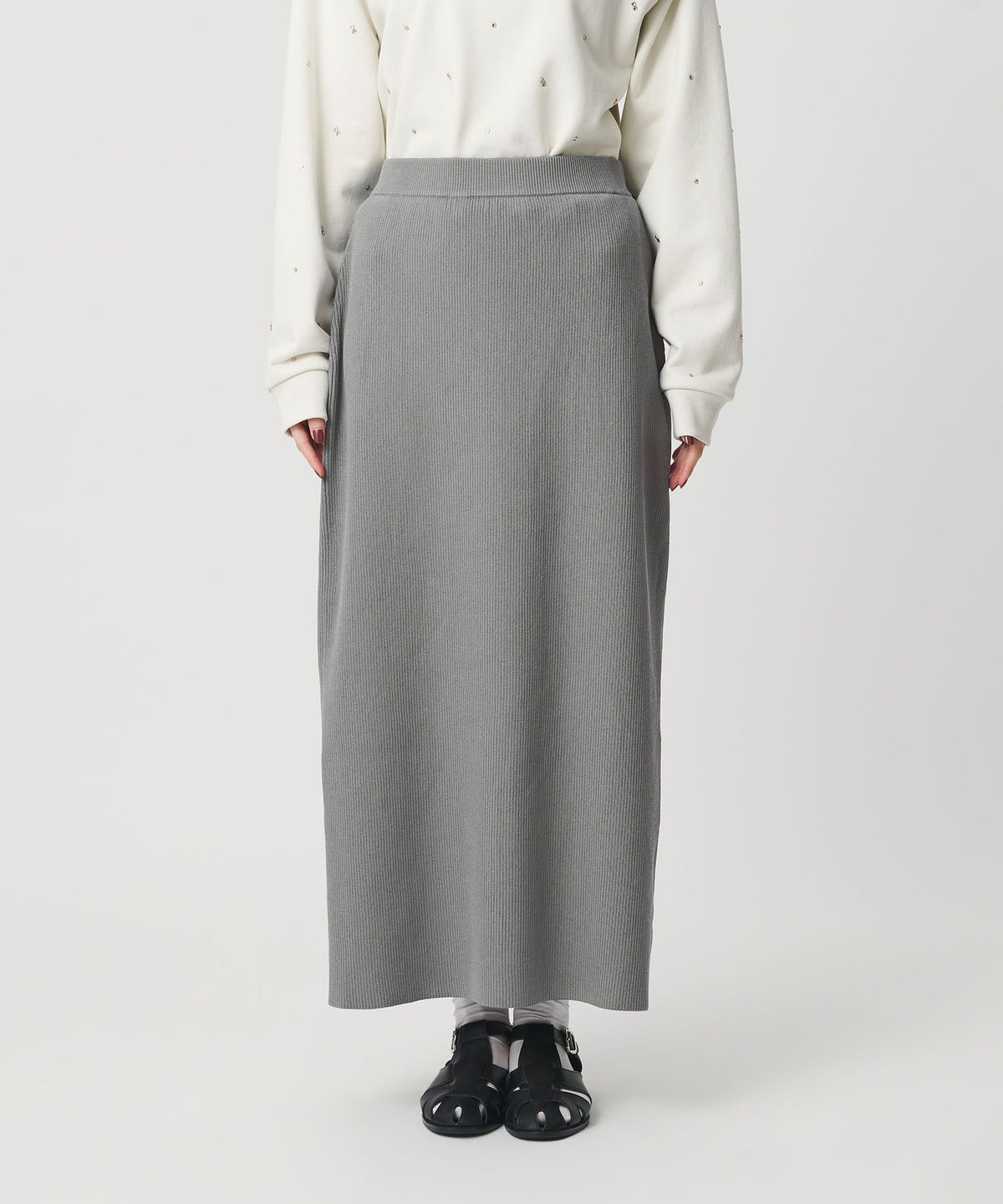 【Wardrobe DAILY MINIMAL】涤纶棉罗纹针织紧身裙 可水洗