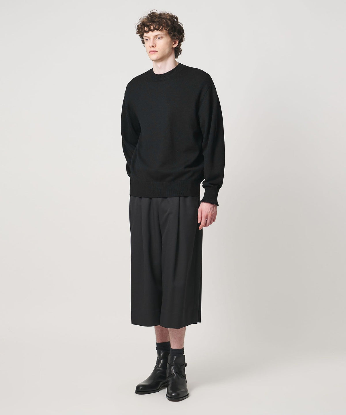 <LOEFF> 9-Gauge Fringe Knit Pullover MEN'S