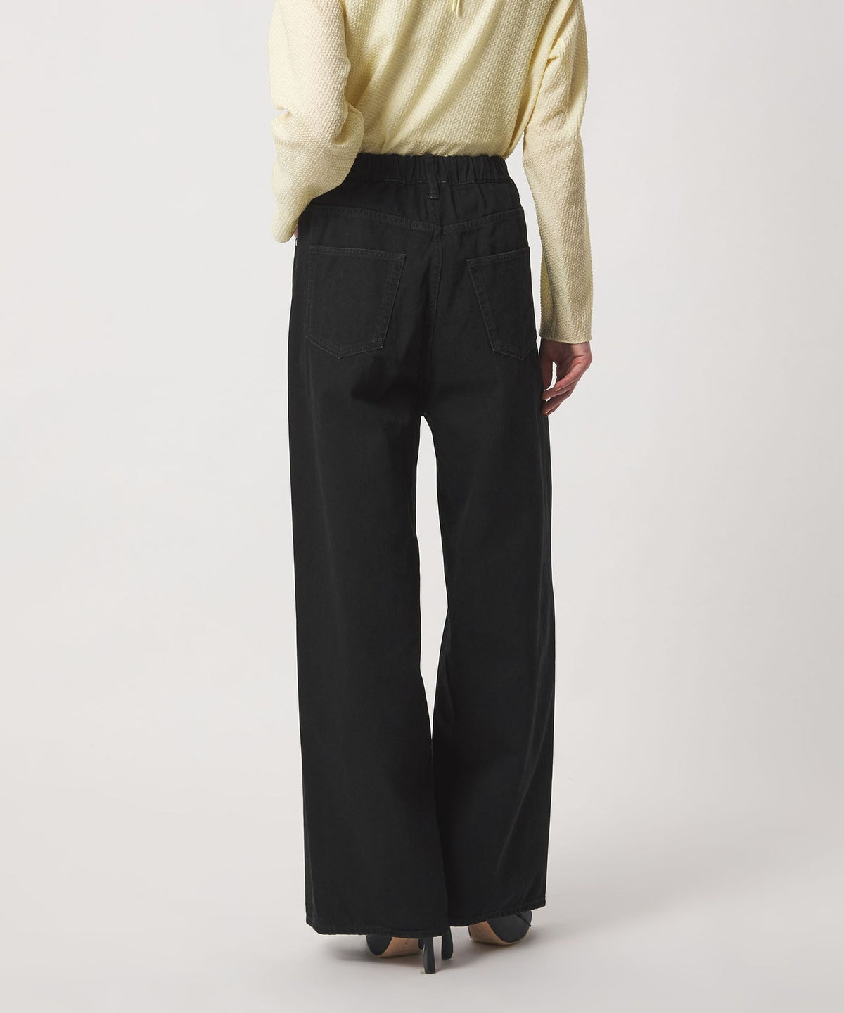 PRE Black Denim Drawstring 5-Pocket Pants