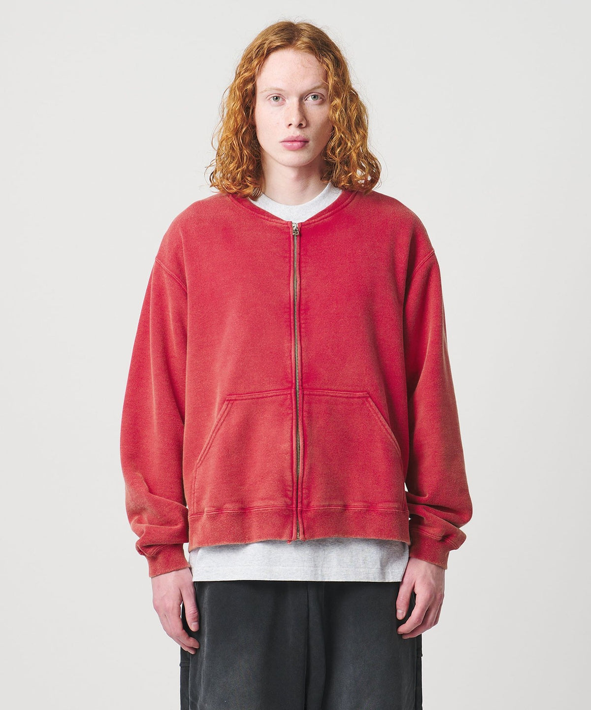 <UNITED ARROWS & SONS> FADE SWEAT ZIP CREW Sweatshirt