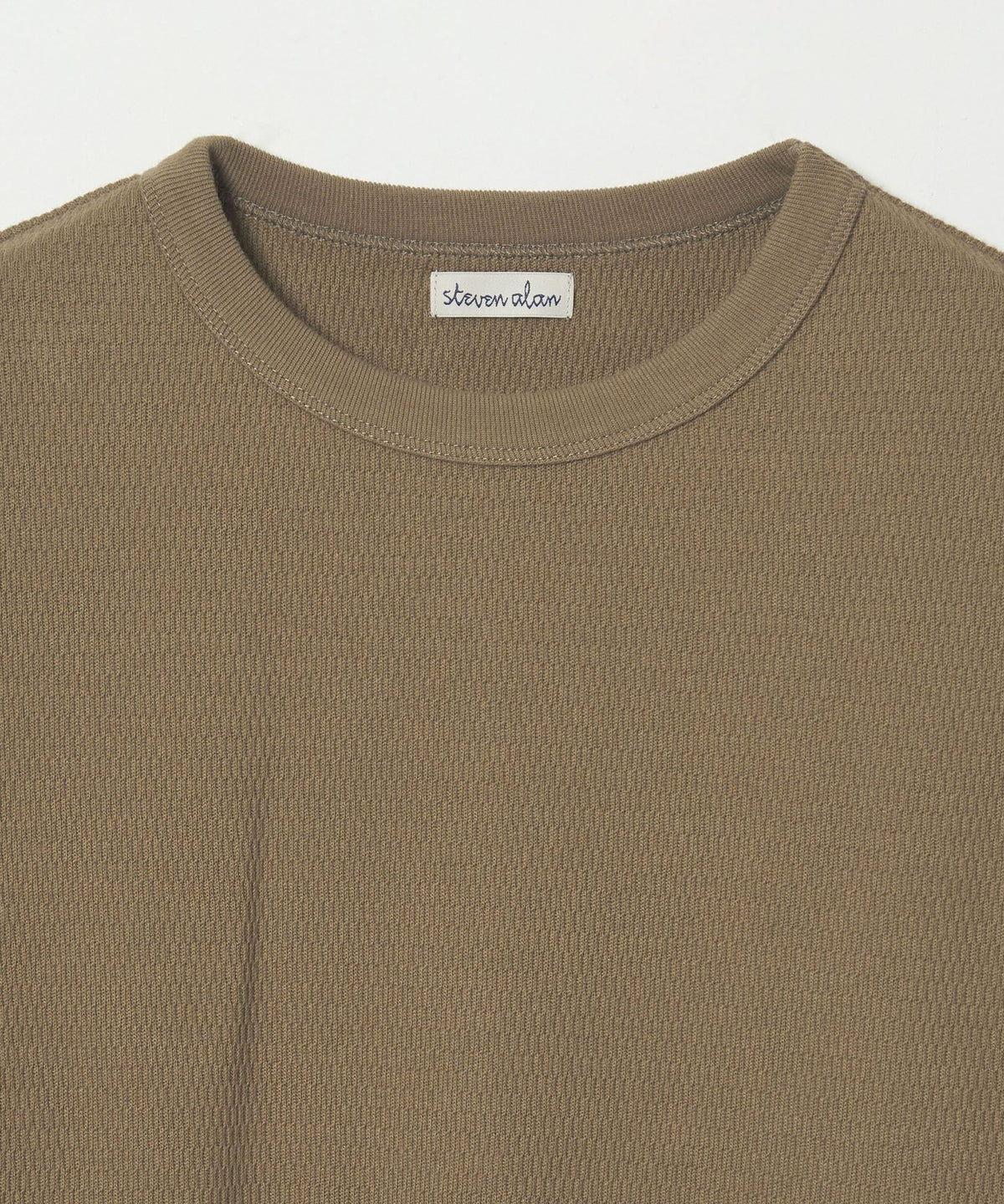 <Steven Alan> Ladder Thermal Crew Neck Cut-and-Sew Top NARROW