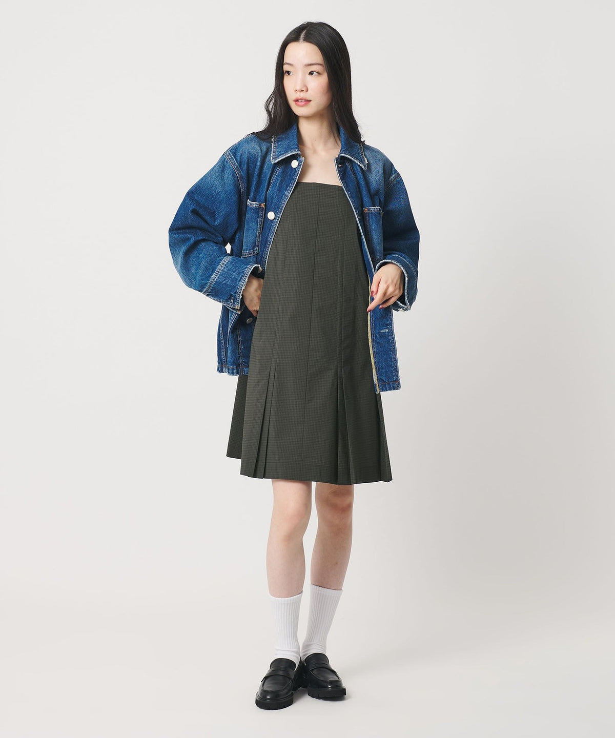 吊帶迷你洋裝 可水洗
