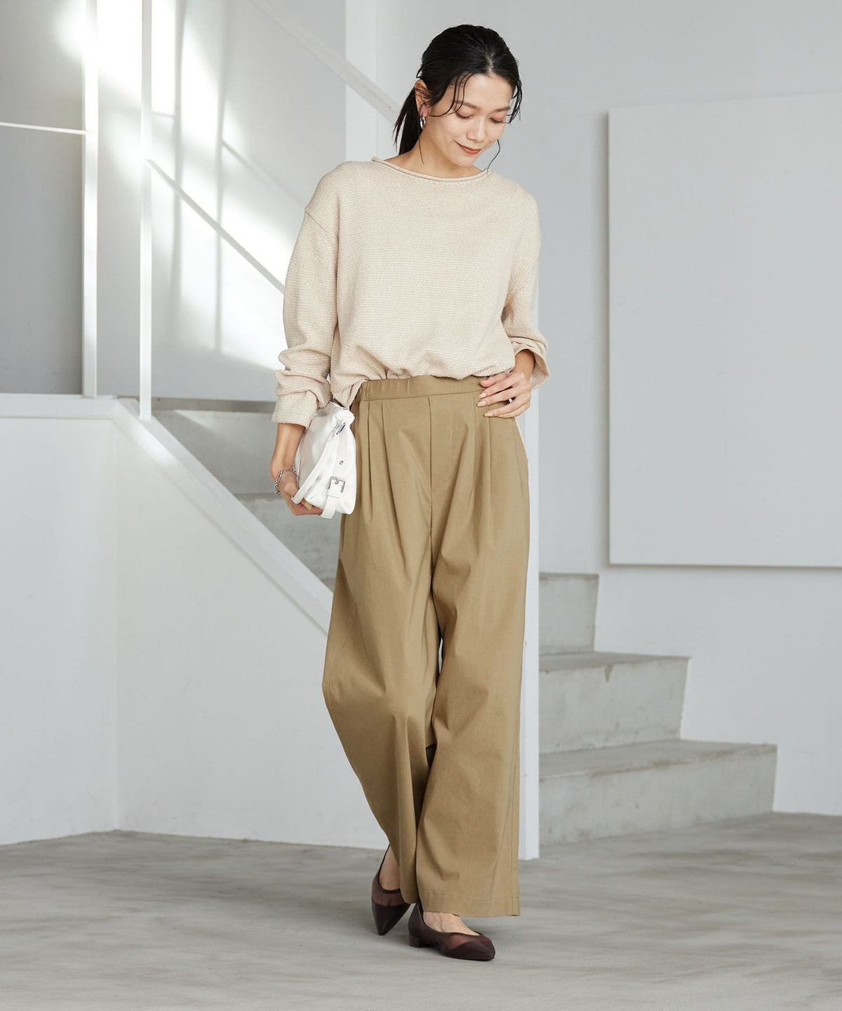 [mit Größe Kurz/Lang verfügbar] Olmai LI/MIX Weite Hose