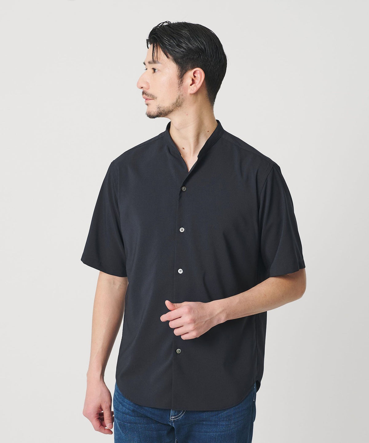 [WEB-EXKLUSIV WARDROBE SMART] Fließendes Stehkragen-Skipper-Shirt