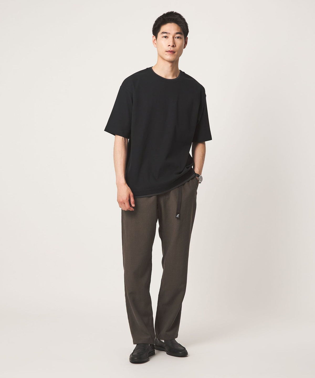 피케 페이크 레이어드 크루넥 반팔 티셔츠