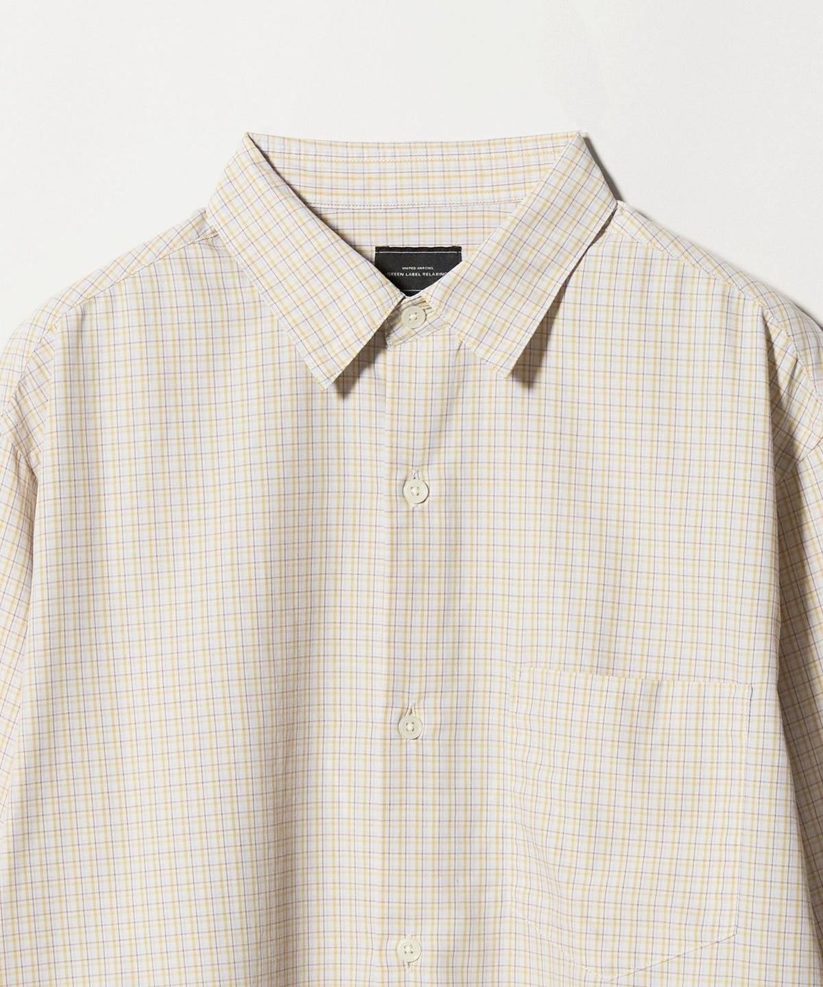 Nylon Cotton Check Relaxed Fit Long Sleeve Shirt