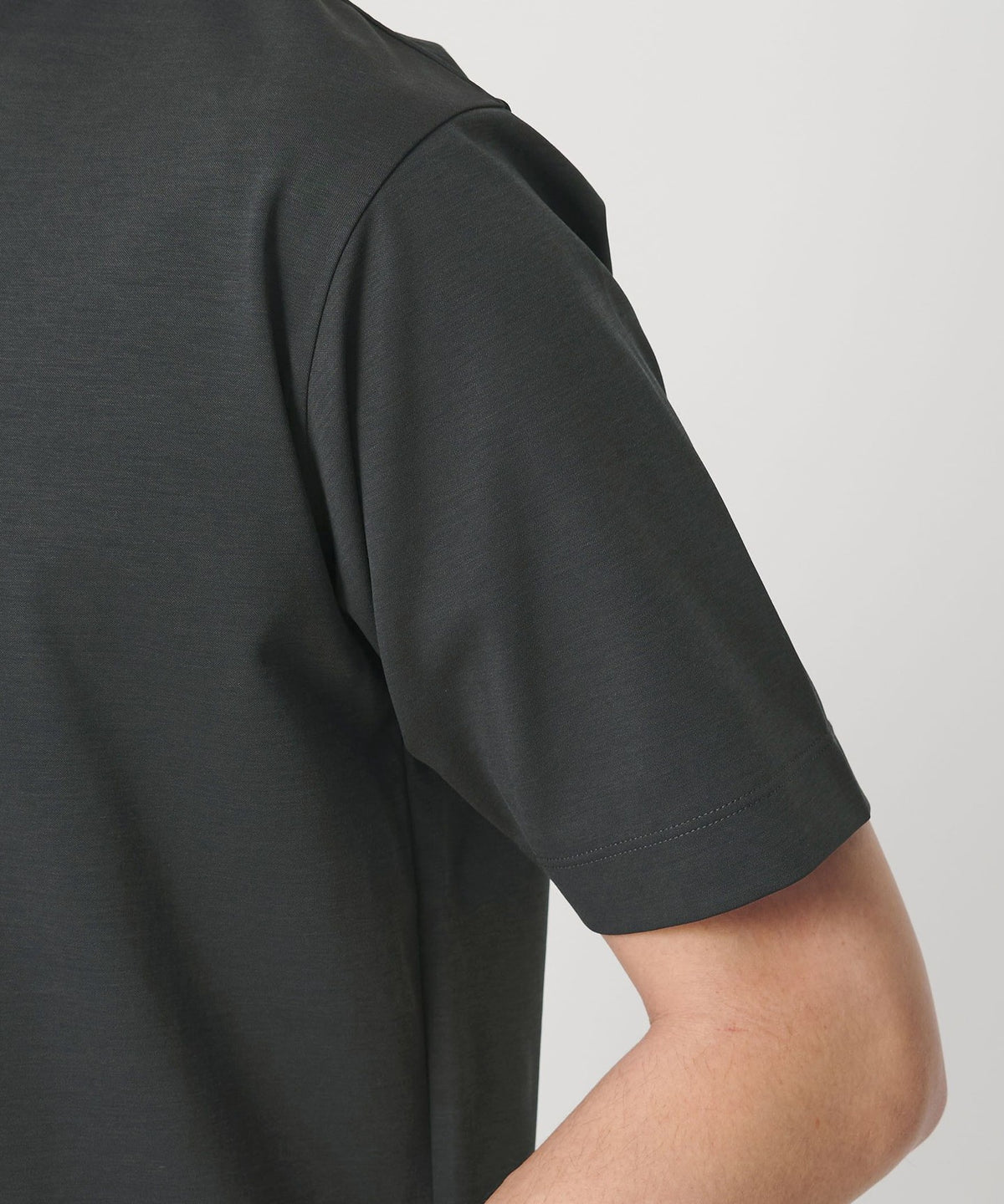 <WEB LIMITED WARDROBE SMART> Cool High Gauge Mock Rodi Henley Neck Cut-and-Sew Top [Anti-bacterial & Anti-odor / Contact Cooling]