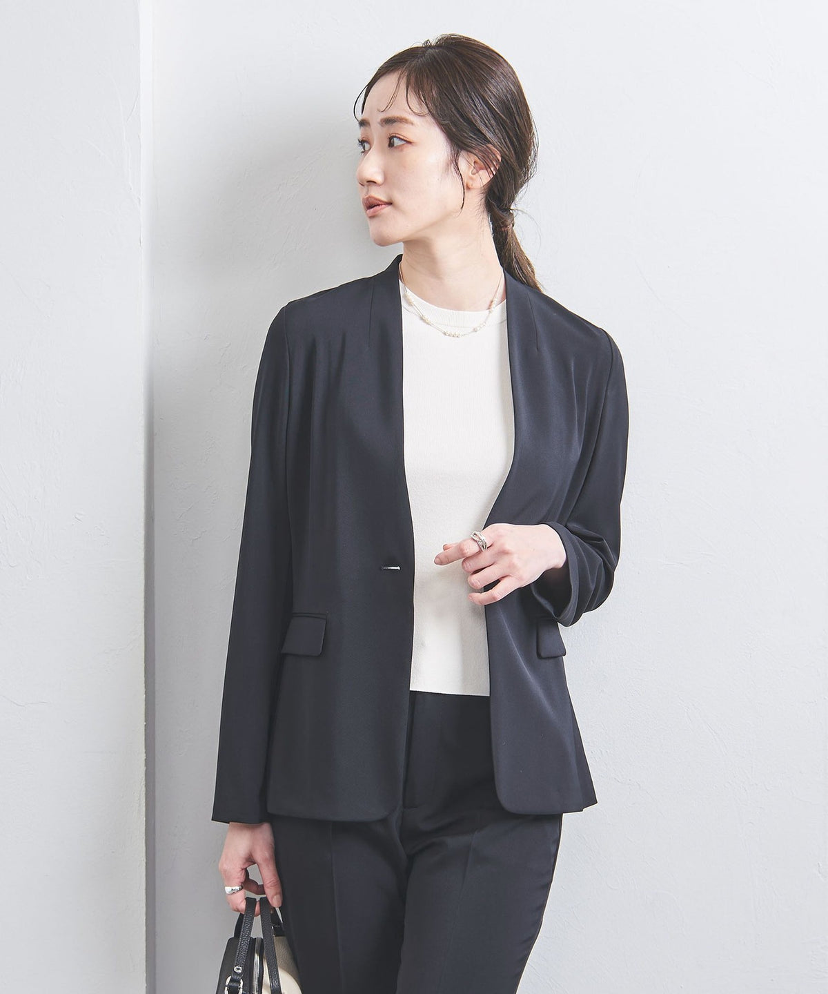 Veste sans col à col V FEEL CLEAN