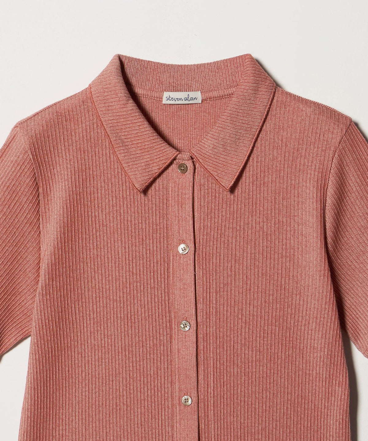 ＜Steven Alan＞罗纹半袖衬衫式开衫