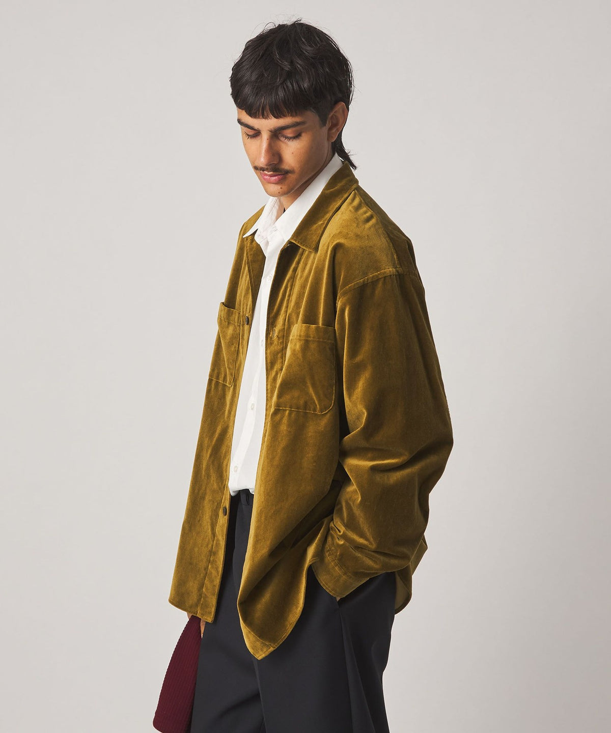 ＜Steven Alan＞ 有機棉 天鵝絨 開襟 寬鬆襯衫