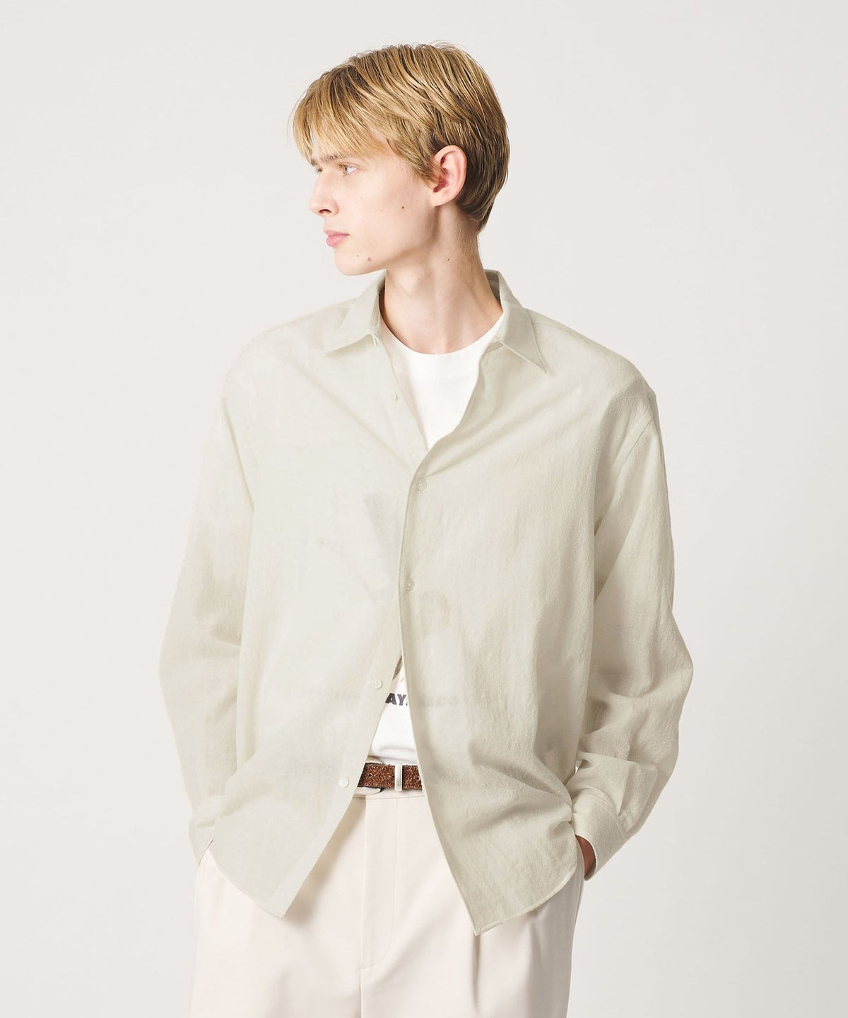 Wool Gauze Regular Shirt GRANDE TAPERED Fit
