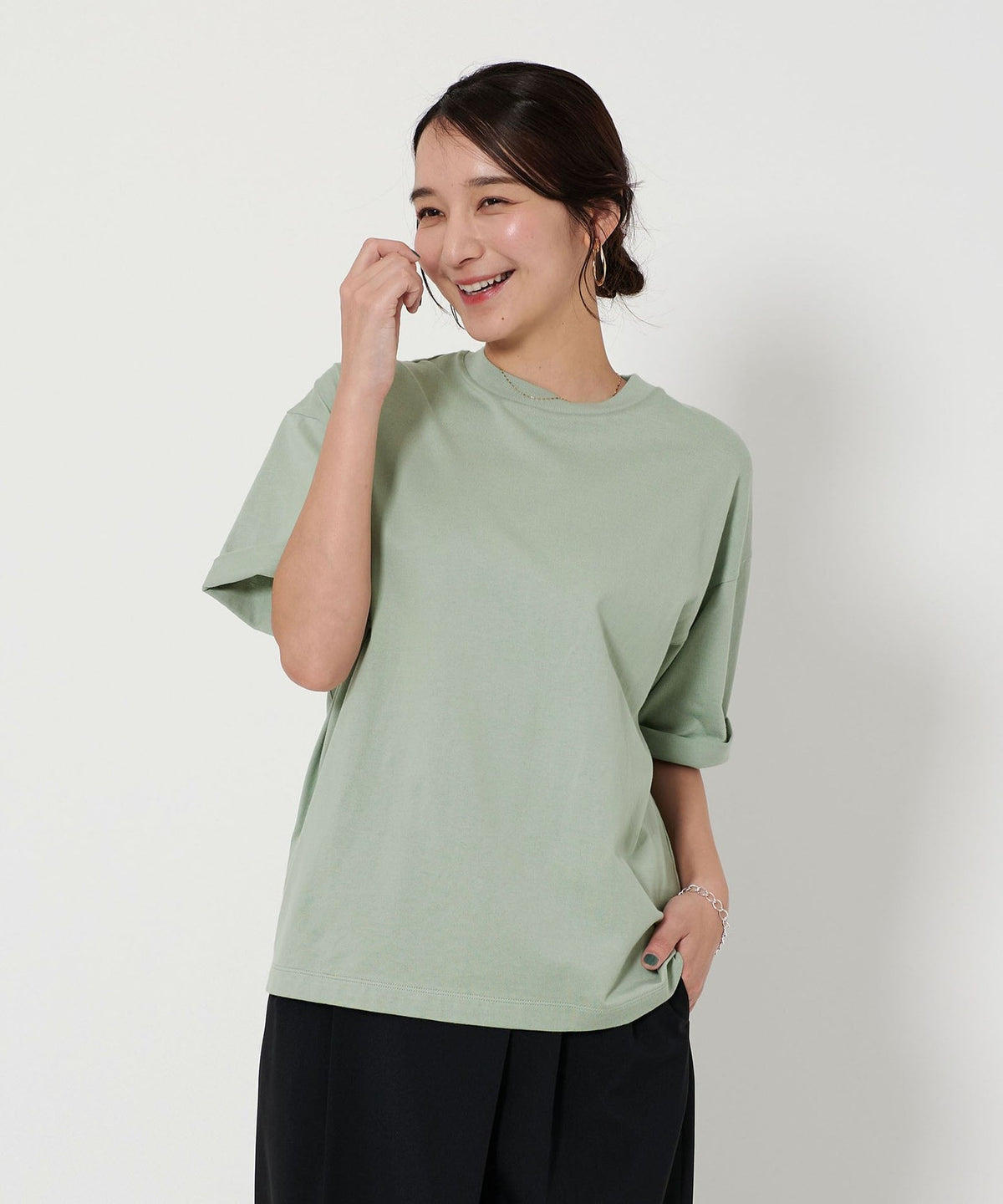 Web Exclusive Roll-Up Wide Tapered T-shirt -MADE IN JAPAN-