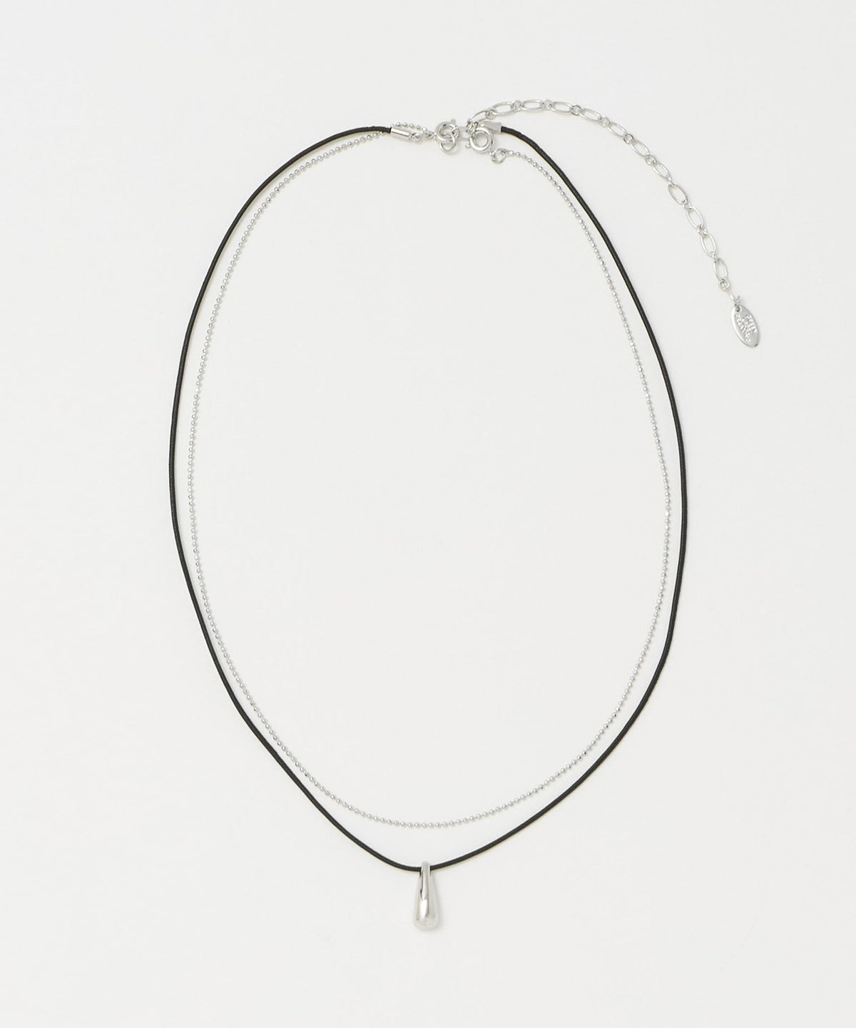 Double Chain & Cord Charm Necklace