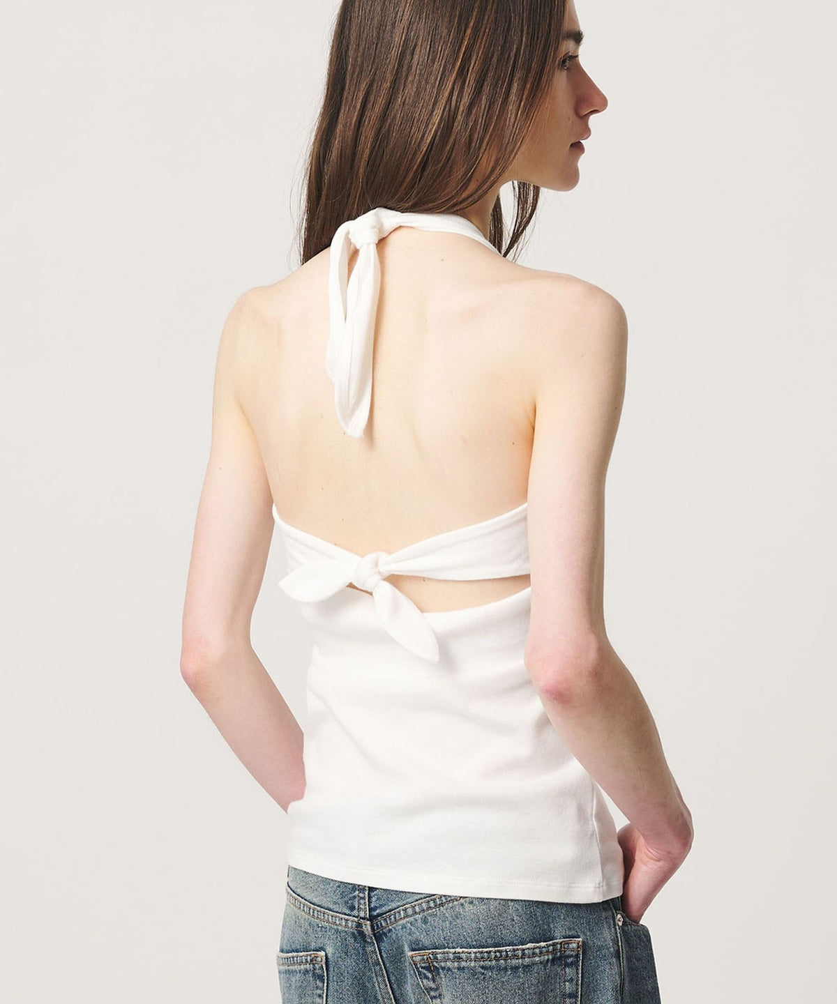 <ATTISESSION> Back-Tie Halter Neck Top
