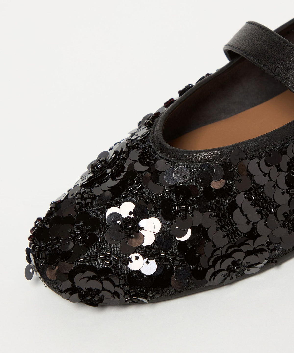 Mary Jane Sequin Flats 10↑