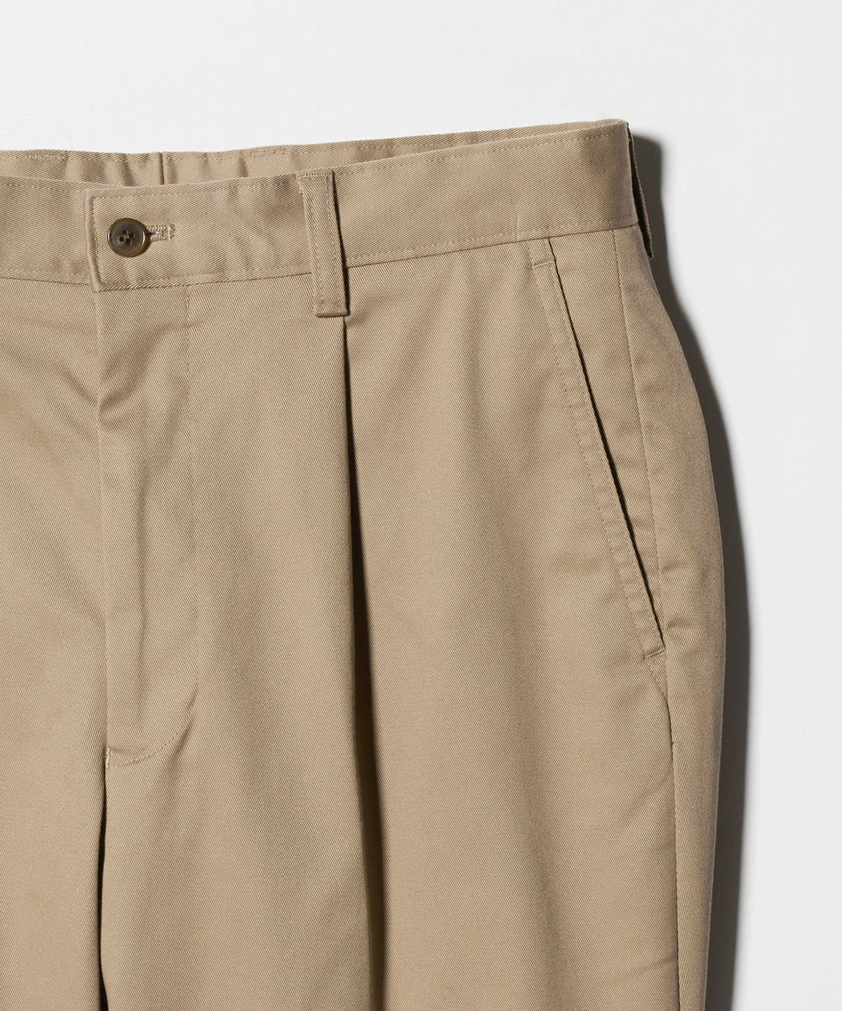 Cotton Polyurethane 1-Pleat Chino Trousers