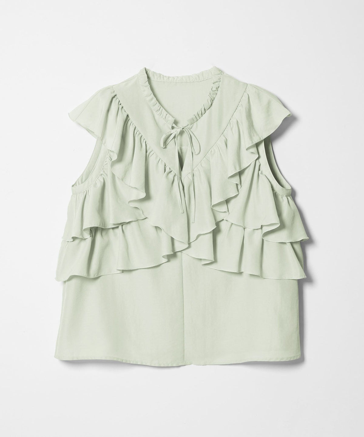 <EMMEL REFINES> EM Fibril Satin Frill Blouse