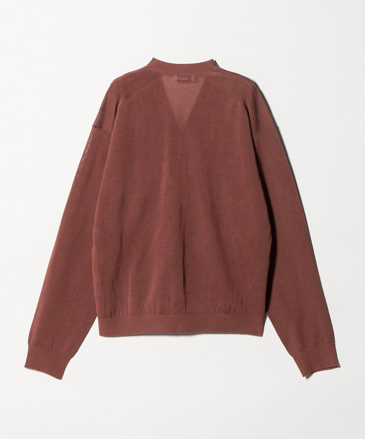 <H> Cardigan col en V en coton craquant maille fine