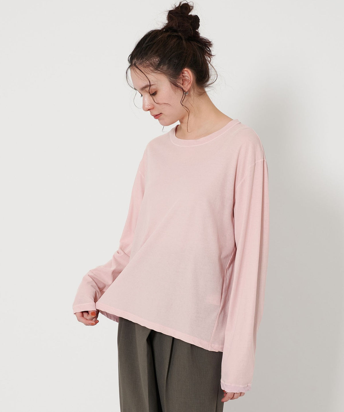 Cotton Loose Long-Sleeve T-Shirt