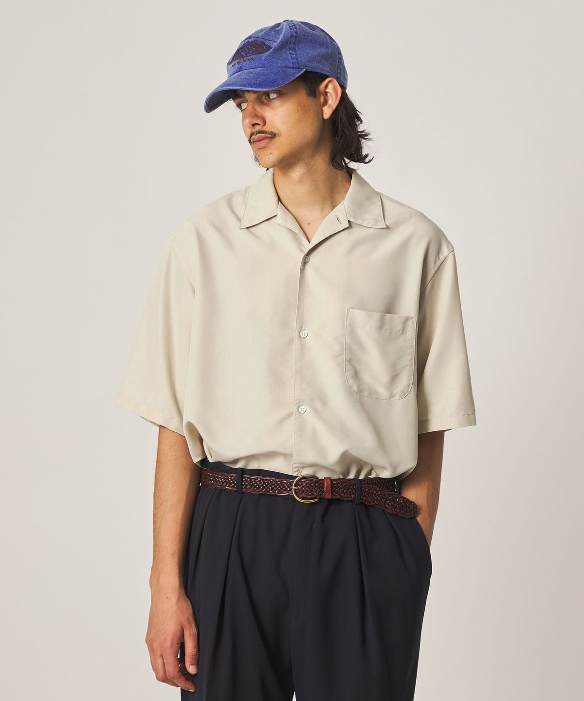 ＜Steven Alan＞ 垂墜感開襟短袖寬版襯衫
