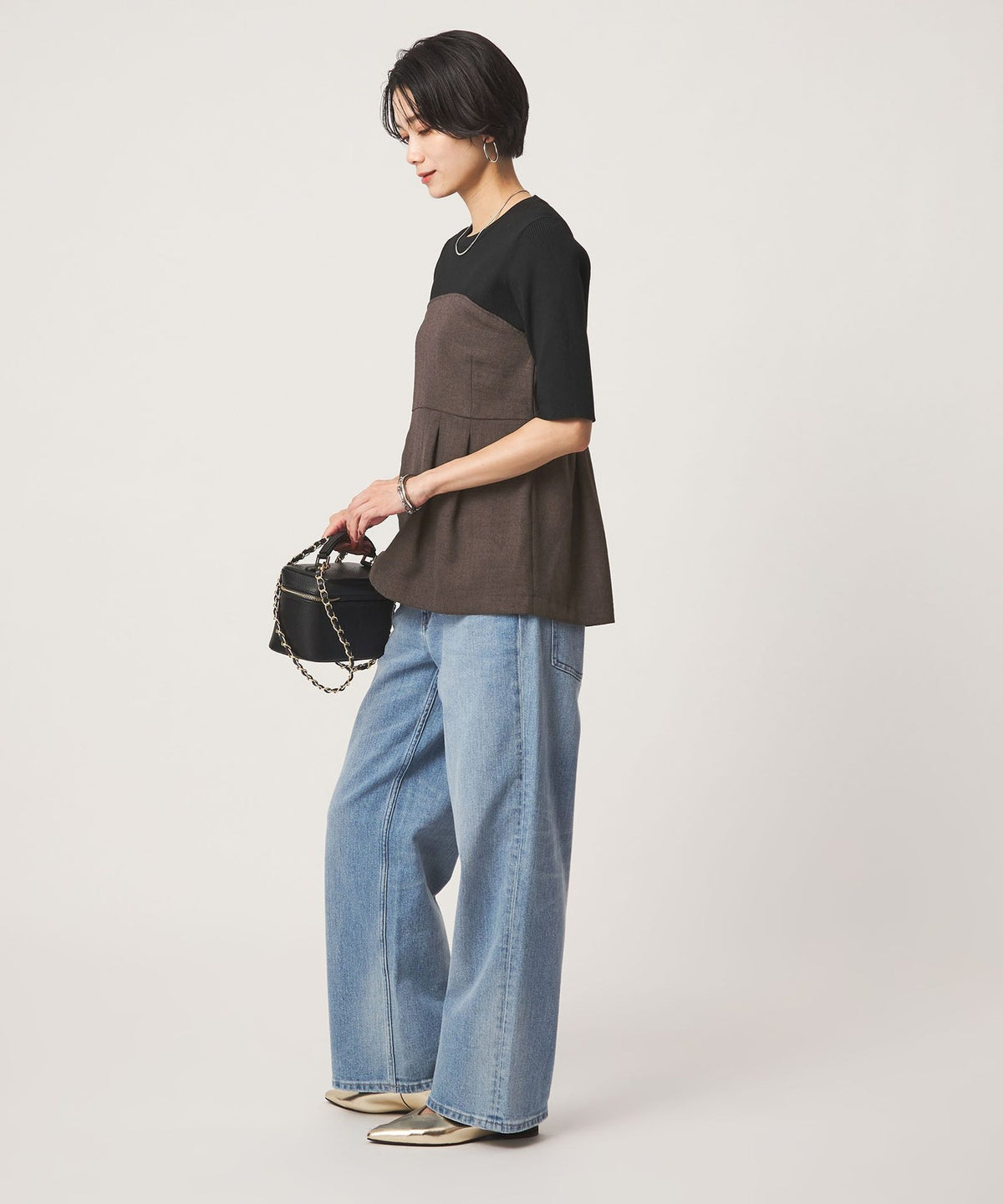 Nep-Twill Pullover im Lagenlook-Design, waschbar