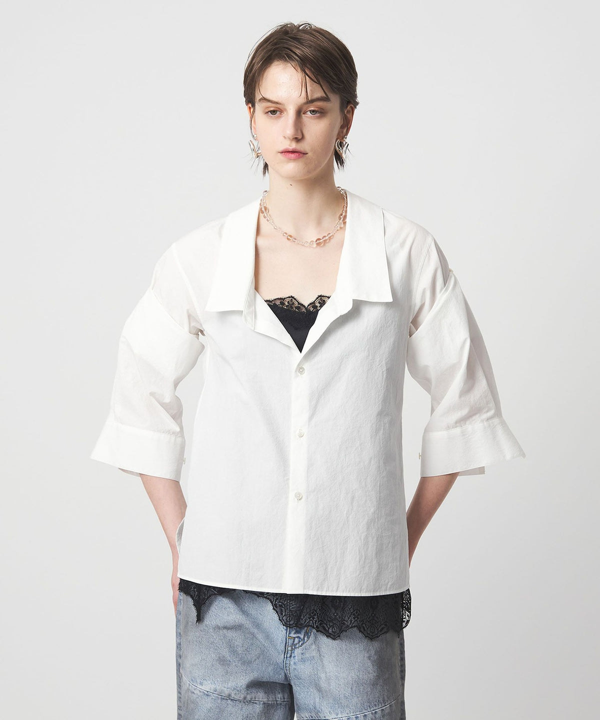 <ASTRAET> Open Collar Shirt