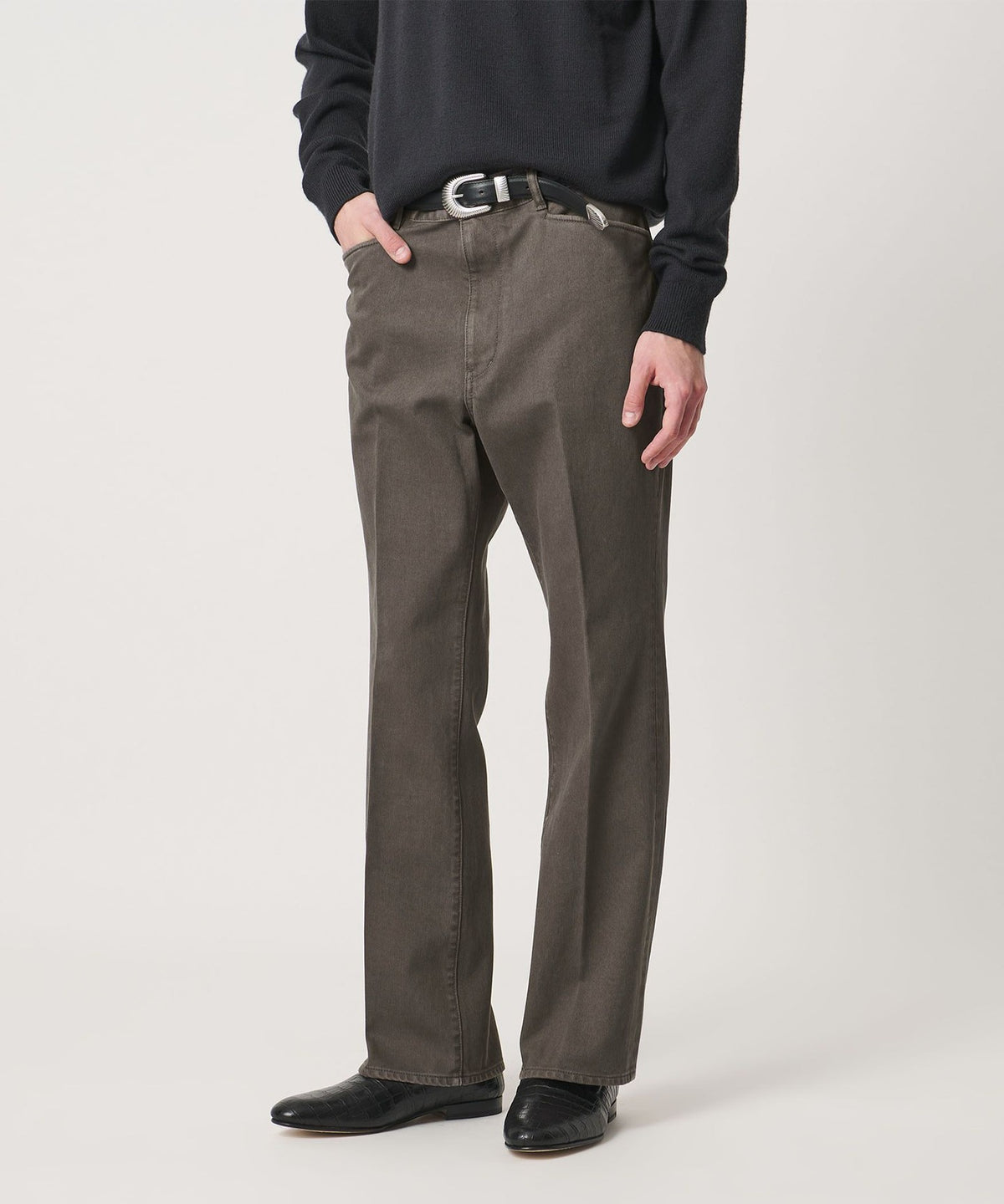 Pique 5-Pocket Flare Pants