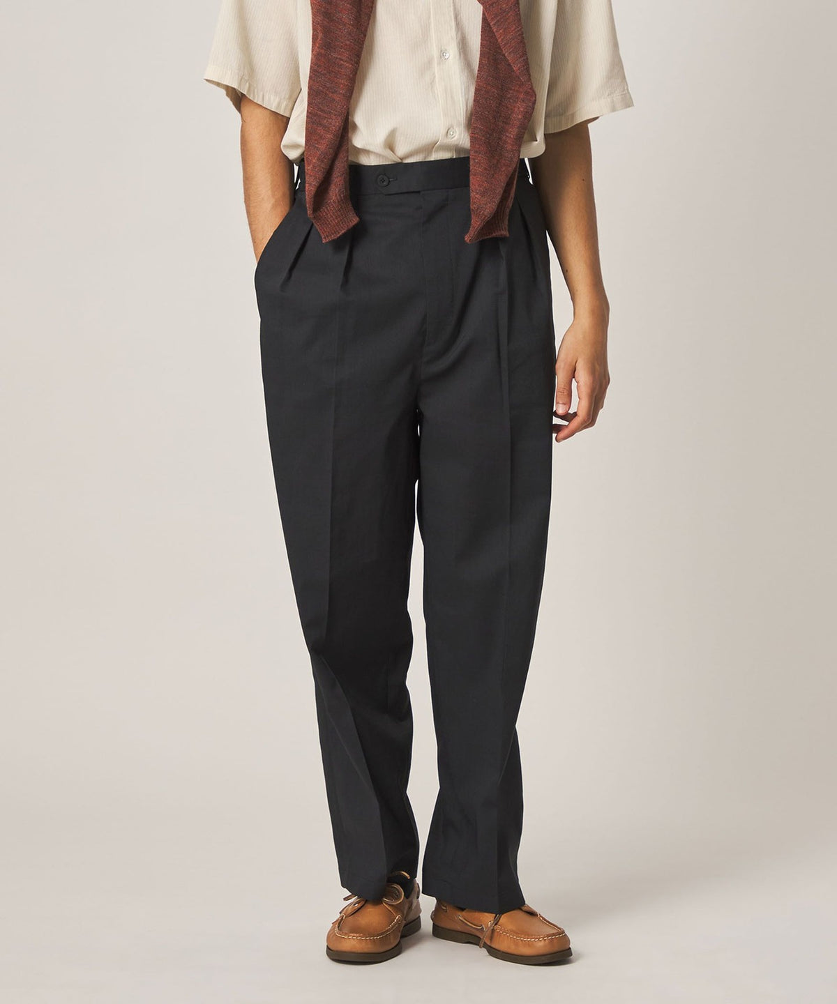 ＜Steven Alan＞ Pantalones de Vestir P/RA Tropicales con Dos Pliegues Internos y Cintura Semielástica